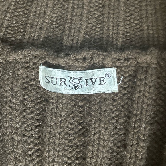 VINTAGE Unique Suede / Wool Long Coat - Picture 5 of 8